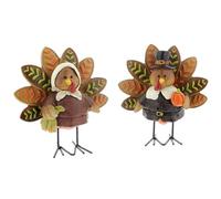The Bridge Collection Lot de 2 dindes de pèlerinage de 12,7 cm - Décoration d'intérieur de Thanksgiving pour l'automne - Décoration de pèlerinage pour Thanksgiving - Décoration de pèlerin pour