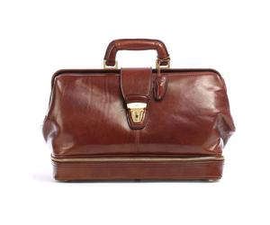 The Bridge - Sac en cuir marron avec détails en métal - unisex - Sacs - Brun - Taille: ONE Size