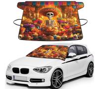 The Bright Sugar Skull Autel Design and Soucis Print Housse de pare-brise de voiture pour la glace et la neige Ajustement universel pour la plupart des voitures Protection contre la glace