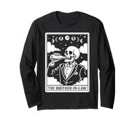 The Brother in Law Carte de Tarot Squelette Smoking Lune sorcière Manche Longue