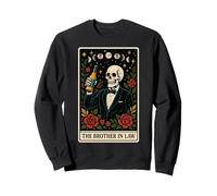 The Brother in Law Carte de Tarot Squelette Smoking Lune sorcière Sweatshirt