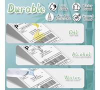 The Bubbli Lot de 10 rouleaux d'étiquettes d'expédition thermique directe, sans BPA, sans bourrage | Compatible avec Zebra, Toshiba, Citizen, Eltron (5 000 étiquettes, 500 pièces/rouleau)