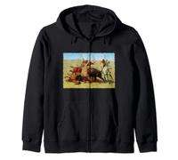 The Buffalo Hunt par Frederic Remington, art amérindien Sweat à Capuche