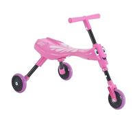 The Bugs Scuttlebug Butterfly - Tricycle 3 Roues Pliable pour Tout-Petits - Direction sur Roue Avant - Roues Silencieuses Anti-Rayures - Dès 12 à 36 Mois - Blanc/Rose