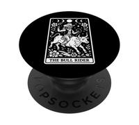 The Bull Rider Bull Rider Carte de Tarot Squelette Cowboy PopSockets PopGrip Adhésif