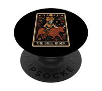 The Bull Rider Bull Rider Carte de Tarot Squelette Cowboy PopSockets PopGrip Adhésif