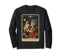 The Bulldog Carte de Tarot Squelette pour Grand-mère Motif Lune sorcière Manche Longue