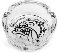 The Bulldog Cendrier En Verre Noir Et Blanc Original Bulldog