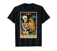 The Bulldog Dad Dog Dad Carte de Tarot Squelette pour la fête des pères T-Shirt