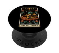 The Bulldozer Truck HEO Carte de Tarot Motif Lune sorcière PopSockets PopGrip Adhésif