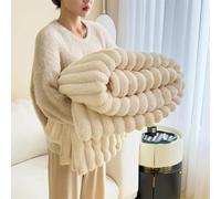 The Bunny Blanket for Women - 1000GSM Super Soft Fluffy Bubble Plush Throw, Thick Warm Cozy Furry Couch Bed Sofa Living Room (White,70" X 79"/180 X 200cm)