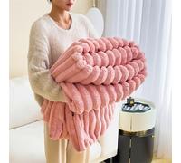 The Bunny Blanket for Women - 1000GSM Super Soft Fluffy Bubble Plush Throw, Thick Warm Cozy Furry Couch Bed Sofa Living Room (Pink,79" X 90"/200 X 230cm)
