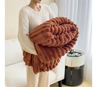 The Bunny Blanket for Women - 1000GSM Super Soft Fluffy Bubble Plush Throw, Thick Warm Cozy Furry Couch Bed Sofa Living Room (Caramel Color,70" X 79"/180 X 200cm)