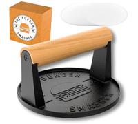 The Burger Smasher™ Presse à Hamburger en Fonte Robuste pré-assaisonnée - Kit de Presse à Hamburger, Presse à Griller pour Hamburgers, Presse de Cuisson, Presse Alimentaire, Presse à Viande