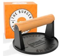 The Burger Smasher™ Presse à Hamburger en Fonte Robuste pré-assaisonnée - Kit de Presse à Hamburger, Presse à Griller pour Hamburgers, Presse de Cuisson, Presse Alimentaire, Presse à Viande