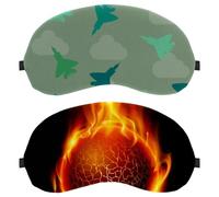 The Burning Fire Lot de 2 masques de sommeil en forme de basket-ball bloquant complètement la lumière pour les yeux dormant sur le côté, sans pression oculaire, bandeau réglable