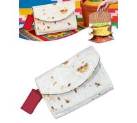 The Burrito Portefeuille avec sac en aluminium, sac à main géant en cuir tortilla pour cartes de voyage, pochette de rangement fantaisie, Styles 1, /, Classique