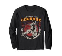 The Bushido Spirit Courage Cool Graphic pour homme Manche Longue