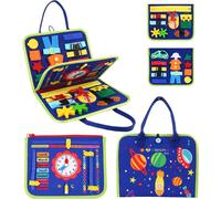 The Busy Board French Games for Children Montessori 2 Years 3 Years 4 Years Motor Skills Child Gift Girl Boy Up to Primary School to Learn Date Time Sensory Travel Game
