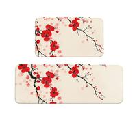 The Butterfly Is In Full Bloom Lot de 2 tapis de cuisine antidérapants en bois pour la maison et le bureau