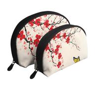 The Butterfly is in Full Bloom Lot de 2 trousses de toilette de voyage portables Motif papillon, blanc, Taille unique