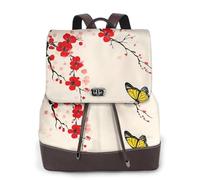 The Butterfly is in full bloom Sac à dos de voyage tendance pour femme, sac à dos décontracté, sac à dos en cuir imprimé pour femme pour le travail