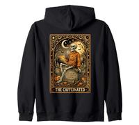 The Caffeinated Tarot Card Squelette Café Funny Halloween Sweat à Capuche