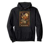 The Caffeinated Tarot Card Squelette Café Funny Halloween Sweat à Capuche