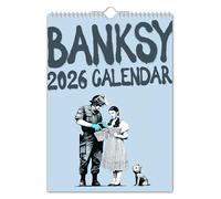 The Calendar King // Banksy - Calendrier mural 2026 - Format A4 // Créatif/Art/Fantaisie/Noël/Anniversaire/Idée cadeau/Présent/Fantaisie/Secret Santa/Planificateur annuel/Cadeau de bureau (couleur