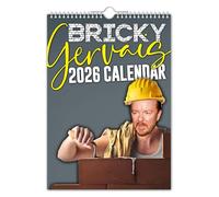 The Calendar King // Bricky Gervais - Calendrier mural 2025 // Drôle/Insolite/Noël/anniversaire/idée cadeau/nouveauté/humour/Père Noël secret/planificateur/cadeau de bureau (pleine couleur, format A4)