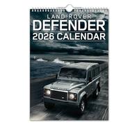 The Calendar King // Landy Defender - Landie Defender - Calendrier mural 2026 - Nostalgique/voiture classique/Noël/anniversaire/idée cadeau/nouveauté (couleur complète, format A4)