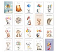 The Calendar King // Lot de 20 cartes d'anniversaire assorties avec enveloppes - Imprimé sur carte de qualité supérieure - Taille finie : 148 mm x 210 mm - WTR_001