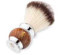 The Cambridge Cut Throat Blaireau Brosse de Rasage de Haute Qualité pour Hommes en Bois et Acier Inoxydable, Poils Végétaliens Synthétiques
