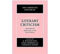 The Cambridge History of Literary Criticism, CAMBRIDGE HISTORY OF LITERARY CRITICISM George Alexander Kennedy (Auteur)