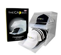 The CapBox 2.0 Lot de 2 organiseurs de chapeaux transparents pour casquettes de baseball, plateau coulissant empilable, support de rangement pour casquettes, support de rangement anti-inclinaison et