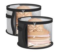 The CapBox | Boîtes À Chapeaux Grandes Avec Couvercles | Organisateur Portable En Carton Anti-Poussière Pour Hommes Et Femmes | Fenêtre Transparente, Fermeture Éclair | Maison, Voyage, Placard