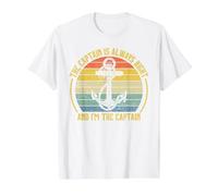 The Captain is Always Right and I'm The Captain T-Shirt Graphique avec Valeur, Homme, Blanc, S