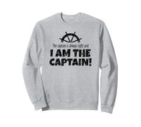 The Captain is Always Right (Noir) Drôle de Voile Sweatshirt