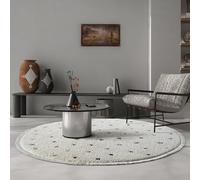 the carpet Bahar Shaggy Tapis de Salon élégant et Design à Poils Longs, Doux et Facile d'entretien, en crème, 160 x 160 cm Rond