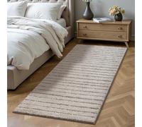 the carpet Bahar Shaggy Tapis de Salon élégant et Design à Poils Longs, Doux et Facile d'entretien, en Beige, 80 x 150 cm