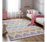 the carpet Beat Kids Tapis Moderne et Doux pour Enfant, Facile d'entretien, Couleurs résistantes, Crème, 140 x 200 cm