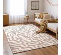 the carpet Beat Kids Tapis pour Enfants Moderne et Doux, à Poils Moelleux, Facile d’Entretien et résistant aux Couleurs, Labyrinthe Beige, 80 x 150 cm