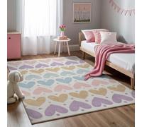 the carpet Beat Kids Tapis pour Enfants Moderne et Doux, à Poils Moelleux, Facile d’Entretien et résistant aux Couleurs, Cœur Multicolore, 160 x 220 cm