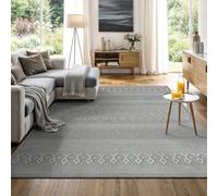 the carpet Calgary - Tapis d'extérieur Robuste, résistant aux intempéries & aux UV, pour Balcon, terrasse, Jardin d'hiver, Cuisine ou Salle à Manger - Gris uni - 120 x 160 cm