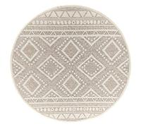 the carpet Calgary - Tapis d’intérieur Durable, Facile à Nettoyer, idéal pour Salon, Chambre, Cuisine ou entrée, également adapté à l’extérieur - Beige - 120 x 120 cm Rond