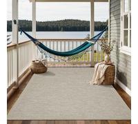 the carpet Calgary - Tapis d’intérieur Durable, Facile à Nettoyer, idéal pour Salon, Chambre, Cuisine ou entrée, également adapté à l’extérieur - Beige Gris - 140 x 200 cm