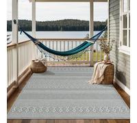 the carpet Calgary - Tapis pour l'intérieur et l'extérieur Robuste, résistant aux intempéries & aux UV, pour Balcon, terrasse, Jardin d'hiver, Cuisine ou Salle à Manger - Gris uni - 240 x 340 cm