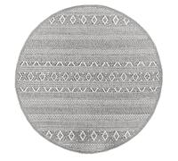 the carpet Calgary - Tapis d’intérieur Durable, Facile à Nettoyer, idéal pour Salon, Chambre, Cuisine ou entrée, également adapté à l’extérieur - Gris uni - 160 x 160 cm Rond