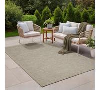 the carpet Calgary - Tapis pour l'intérieur et l'extérieur Robuste, résistant aux intempéries & aux UV, pour Balcon, terrasse, Jardin d'hiver, Cuisine ou Salle à Manger - Beige Gris - 200 x 280 cm