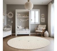 the carpet Elisa Kids Tapis pour Chambre d'enfant, Tapis pour Enfant, Tapis de Jeu, Facile d'entretien, résistant, crème, 160 cm Rond